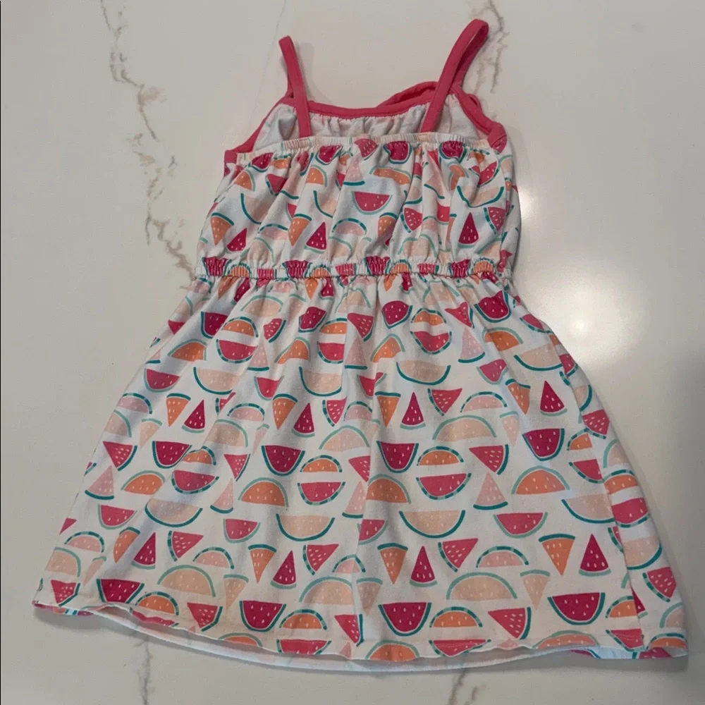 Gymboree Girls Watermelon Pink & White 6 Dress